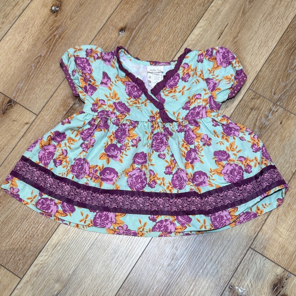 Matilda Jane Floral Baby top with Purple and Blue Accents size 4 - Picture 2 of 5